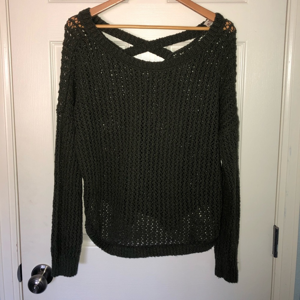 Hollister Green Cross Back Sweater